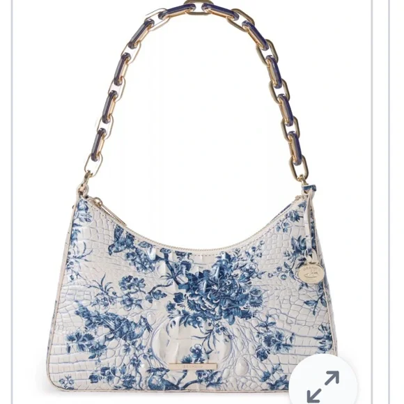 Brahmin sunbird Elegant Blue Floral Women's Bag - Picture 3 of 7